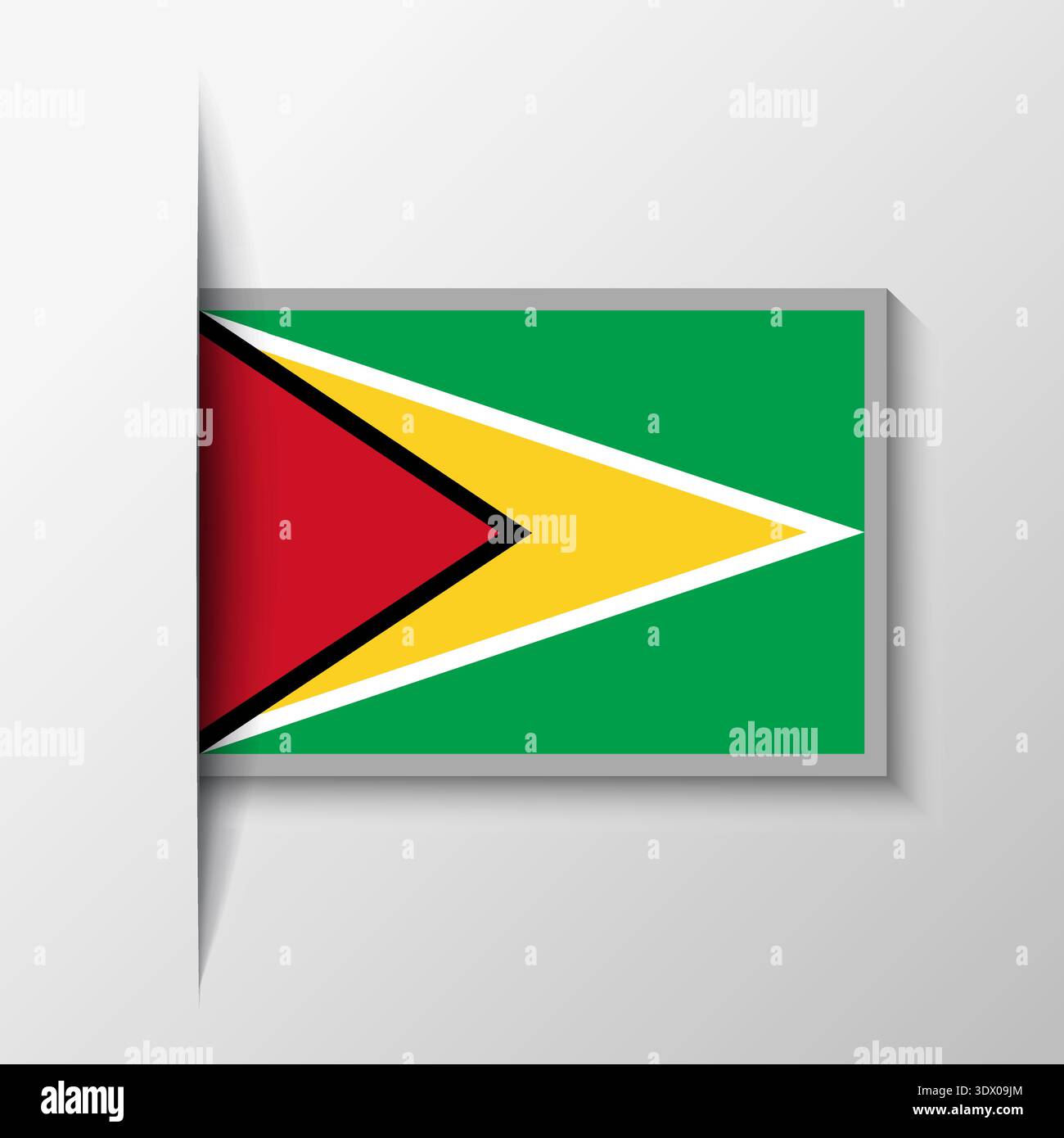 Vector Rectangular Guyana Flag Background, vector editable design, can be used for business or presentation design. Stock Vector