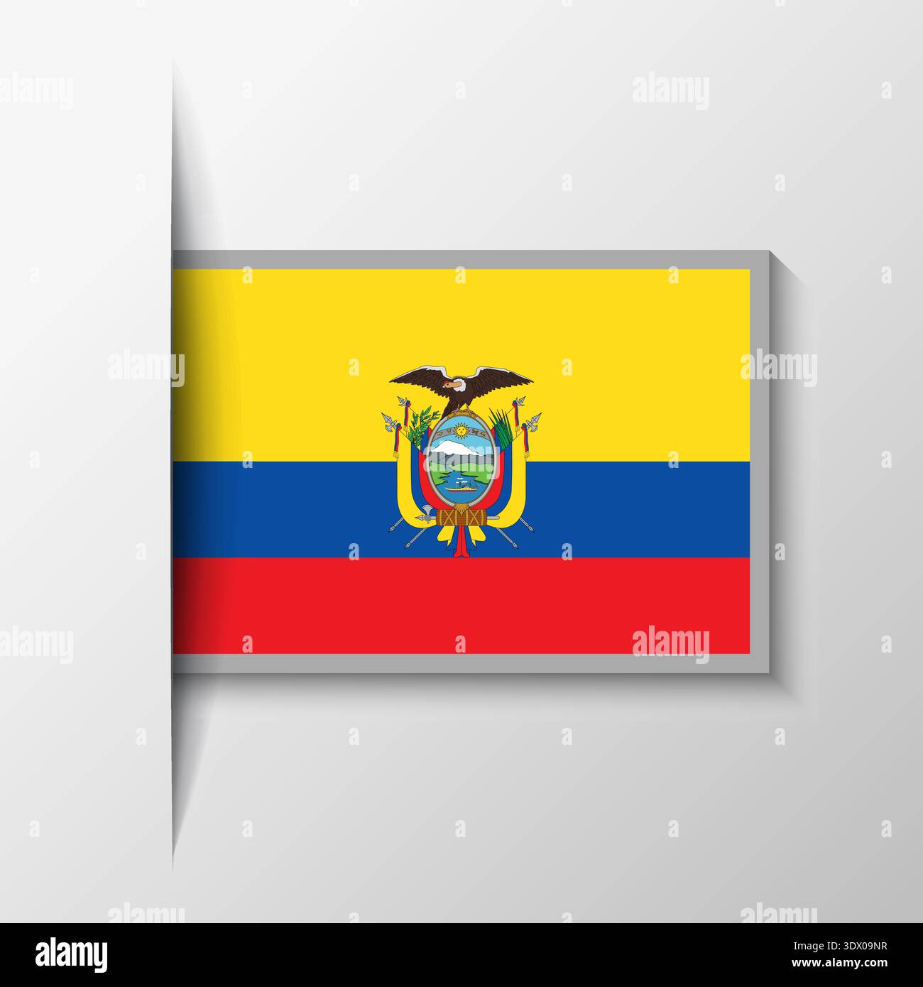 Vector Rectangular Ecuador Flag Background, vector editable design, can be used for business or presentation design. Stock Vector