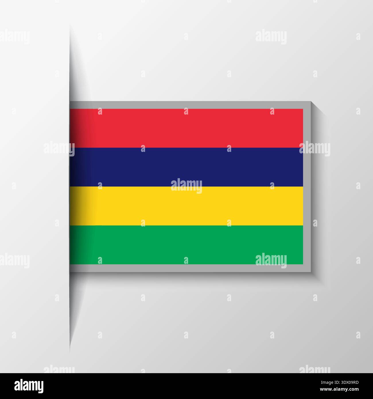 Vector Rectangular Mauritius Flag Background, vector editable design, can be used for business or presentation design. Stock Vector