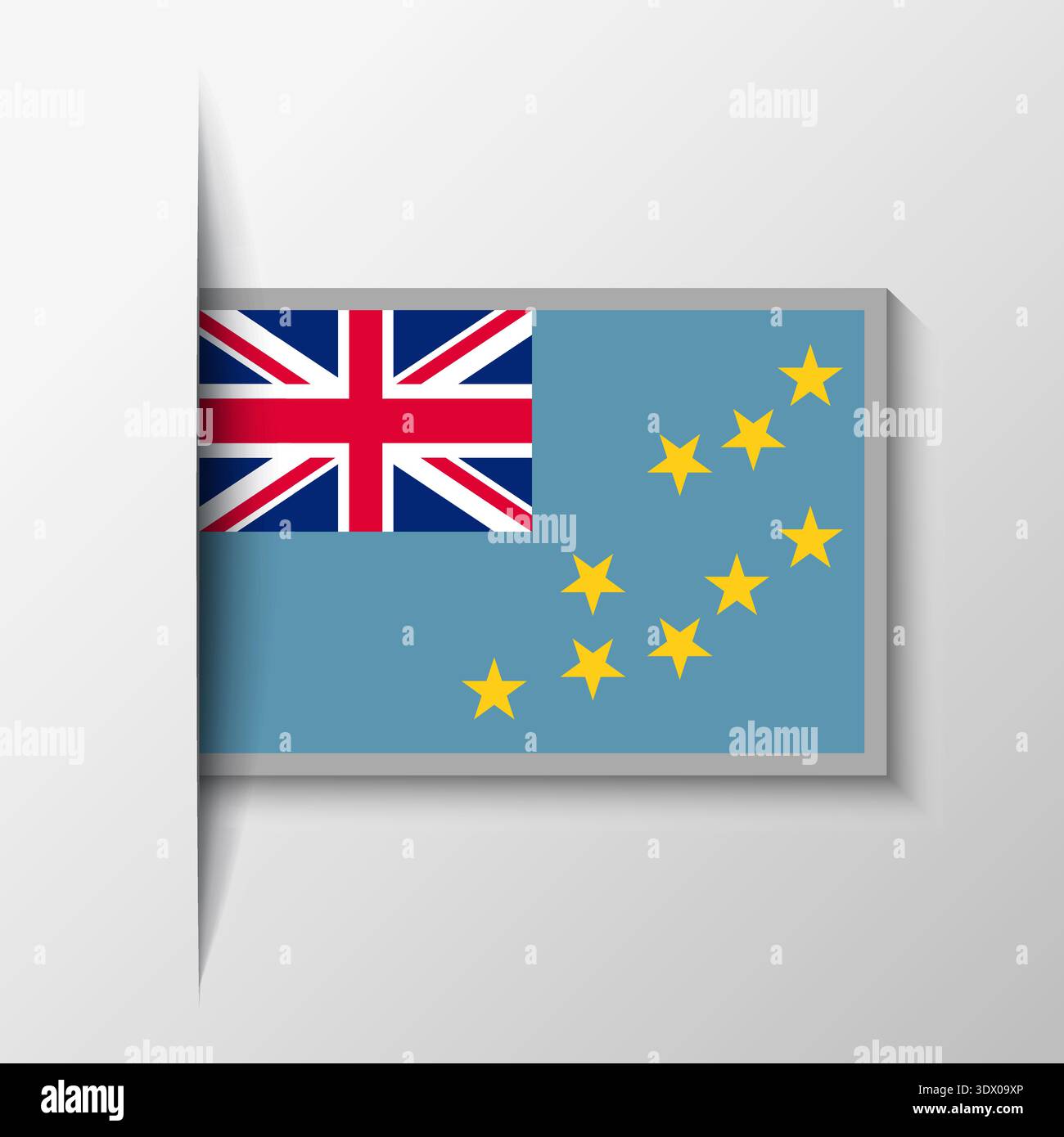 Vector Rectangular Tuvalu Flag Background, vector editable design, can be used for business or presentation design. Stock Vector