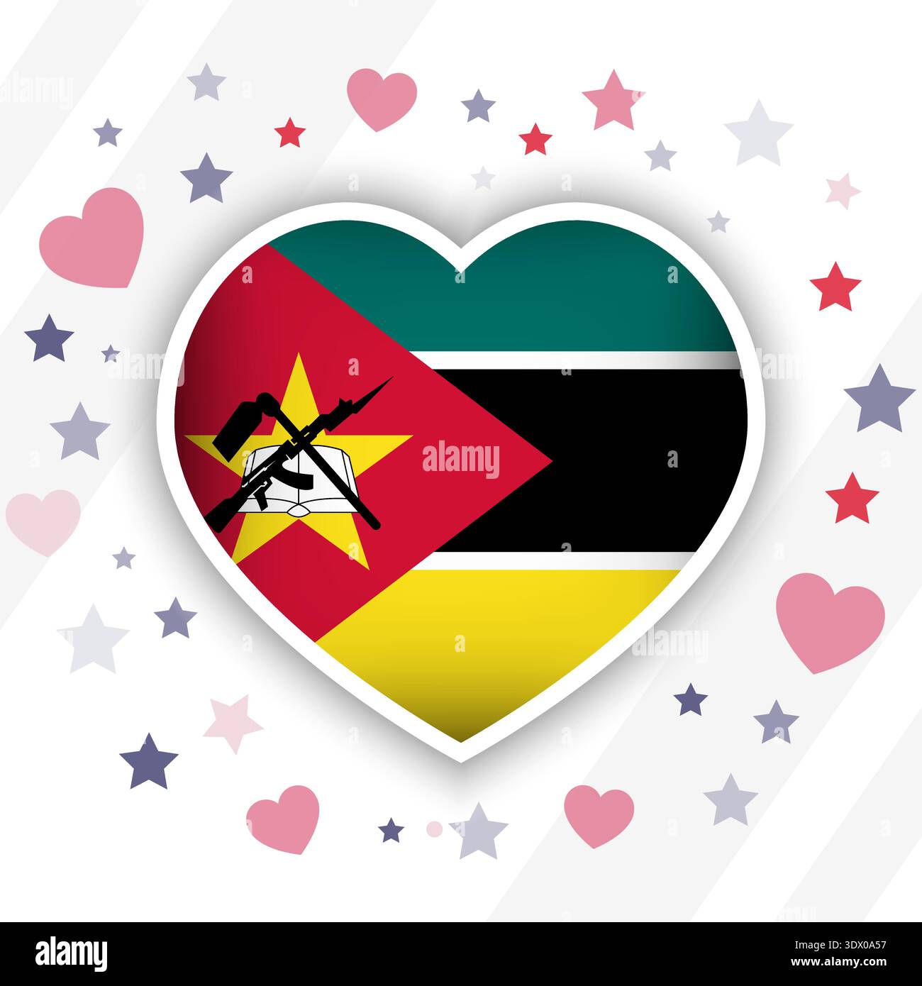 Creative Mozambique Flag Heart Icon, vector editable design, can be used for business or presentation design. Stock Vector