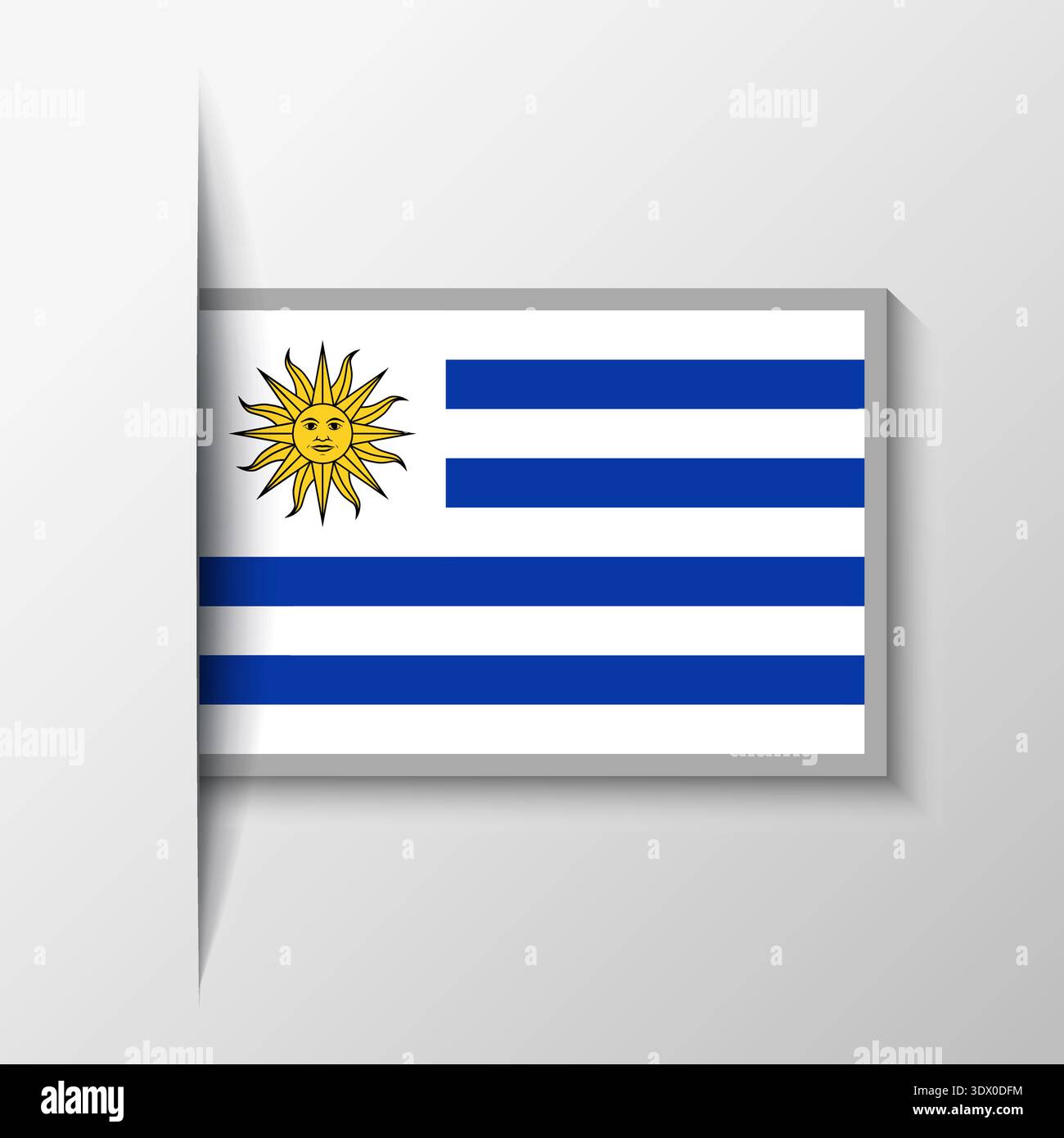 Vector Rectangular Uruguay Flag Background, vector editable design, can be used for business or presentation design. Stock Vector
