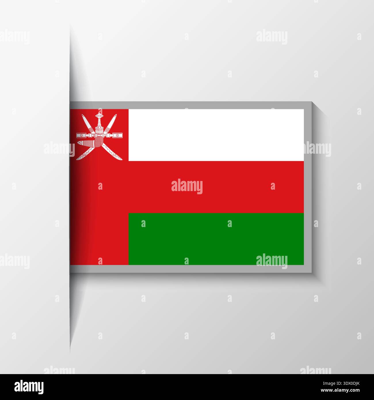 Vector Rectangular Oman Flag Background, vector editable design, can be used for business or presentation design. Stock Vector