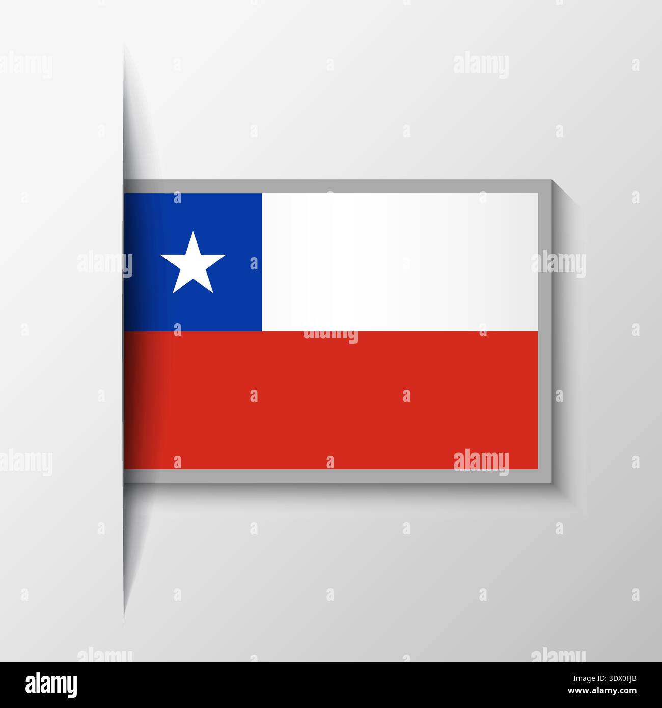Vector Rectangular Chile Flag Background, vector editable design, can be used for business or presentation design. Stock Vector