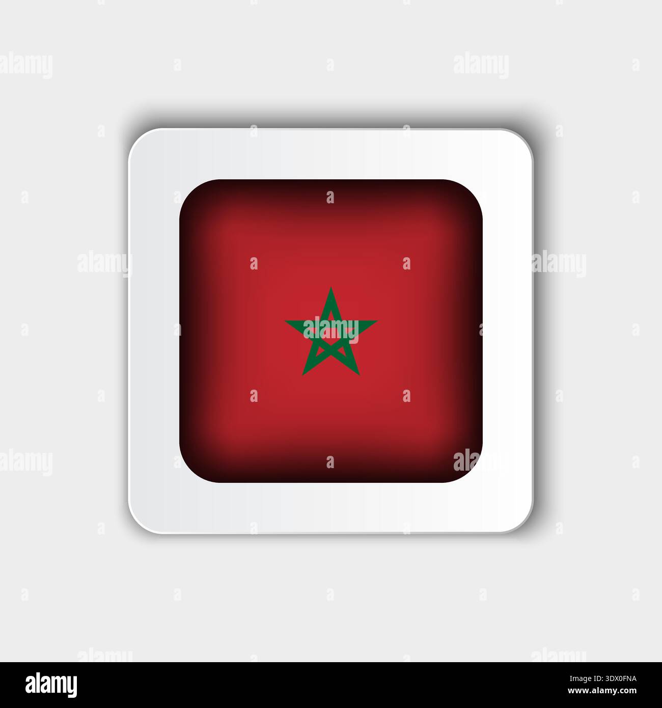 Morocco Flag Button Flat Design, vector editable design, can be used for business or presentation design. Stock Vector