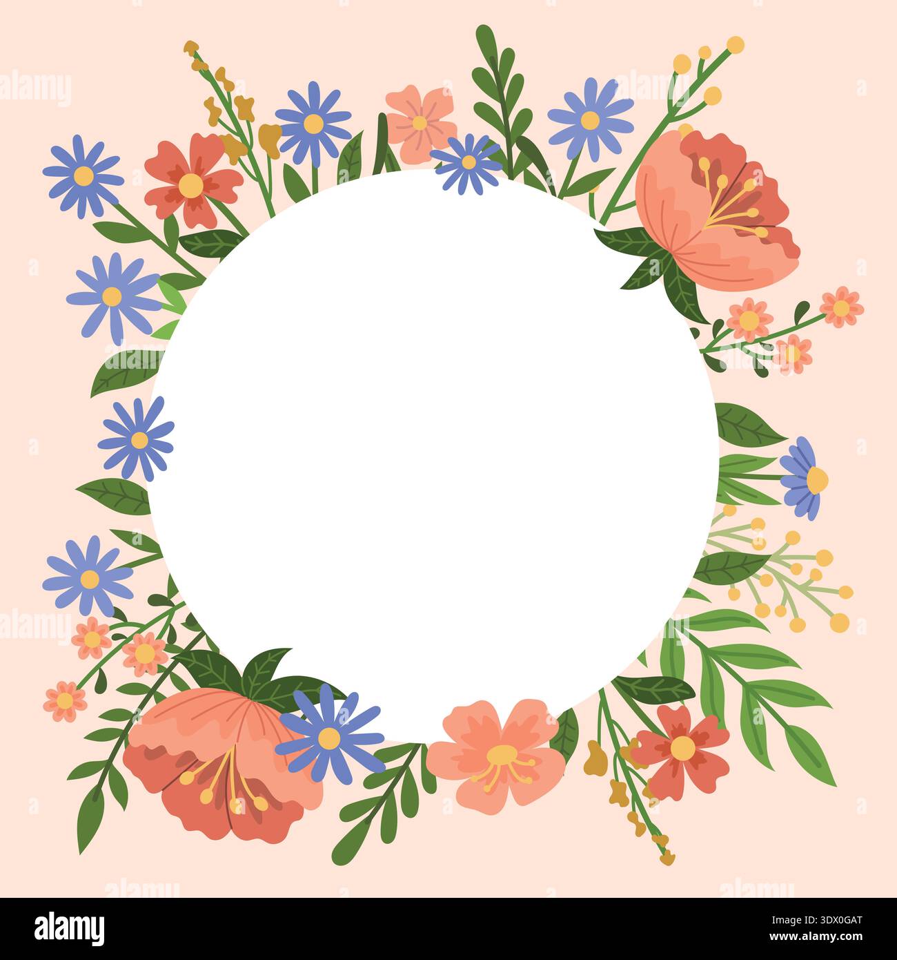 Floral frame with space for text Stock Vector