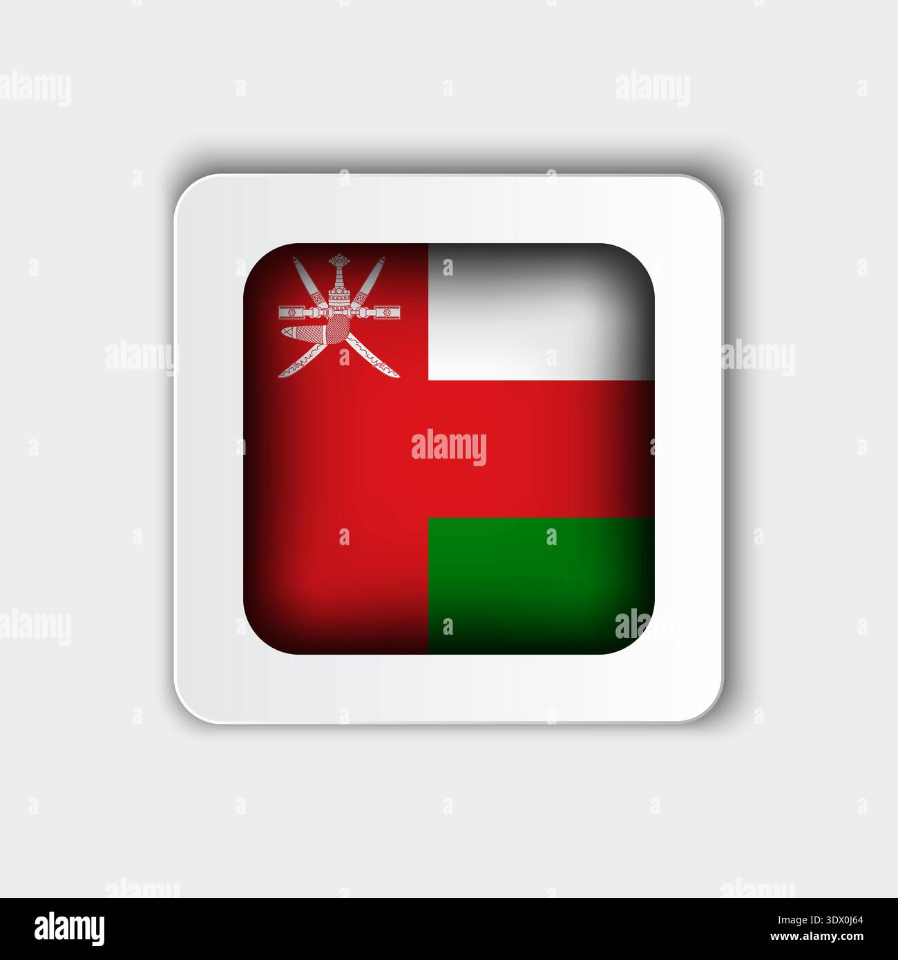 Oman Flag Button Flat Design, vector editable design, can be used for business or presentation design. Stock Vector