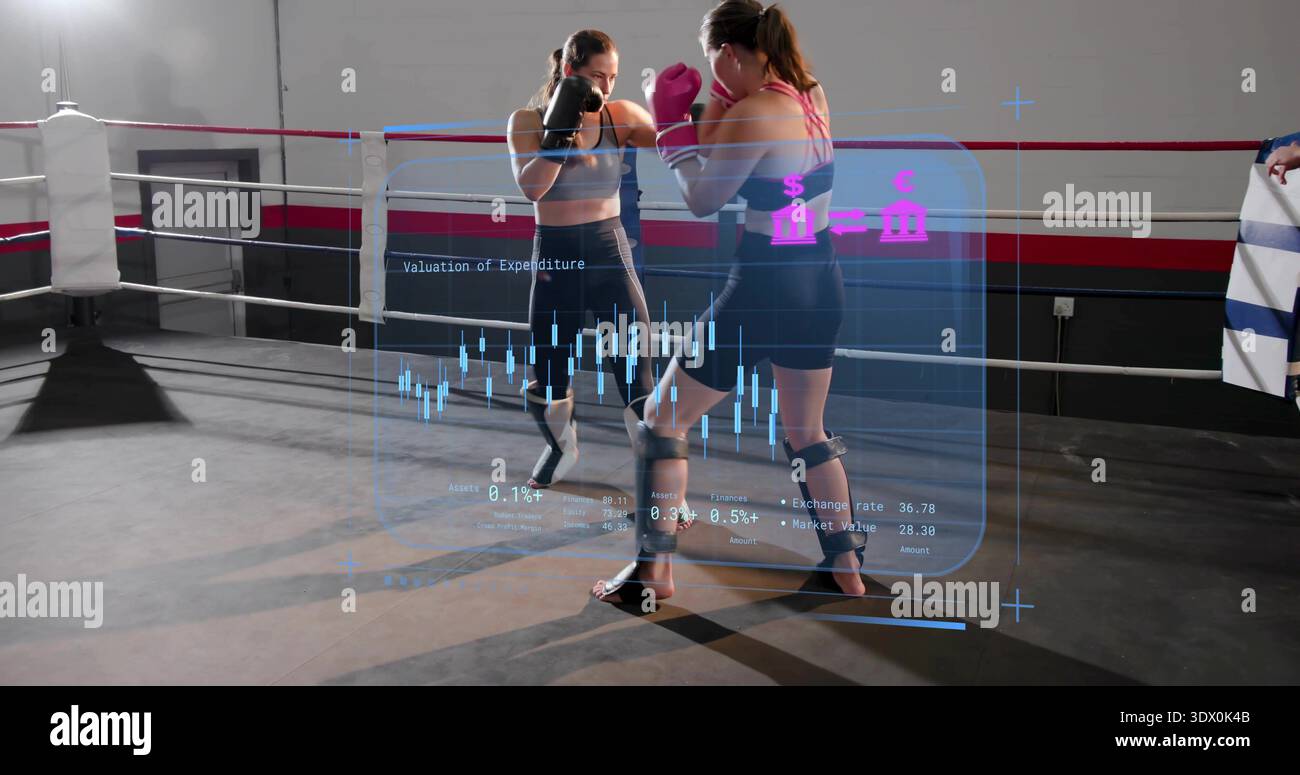 Boxing Bra Ringside Sparring boxers wearing sports bras and gloves trading jabs in boxing ...