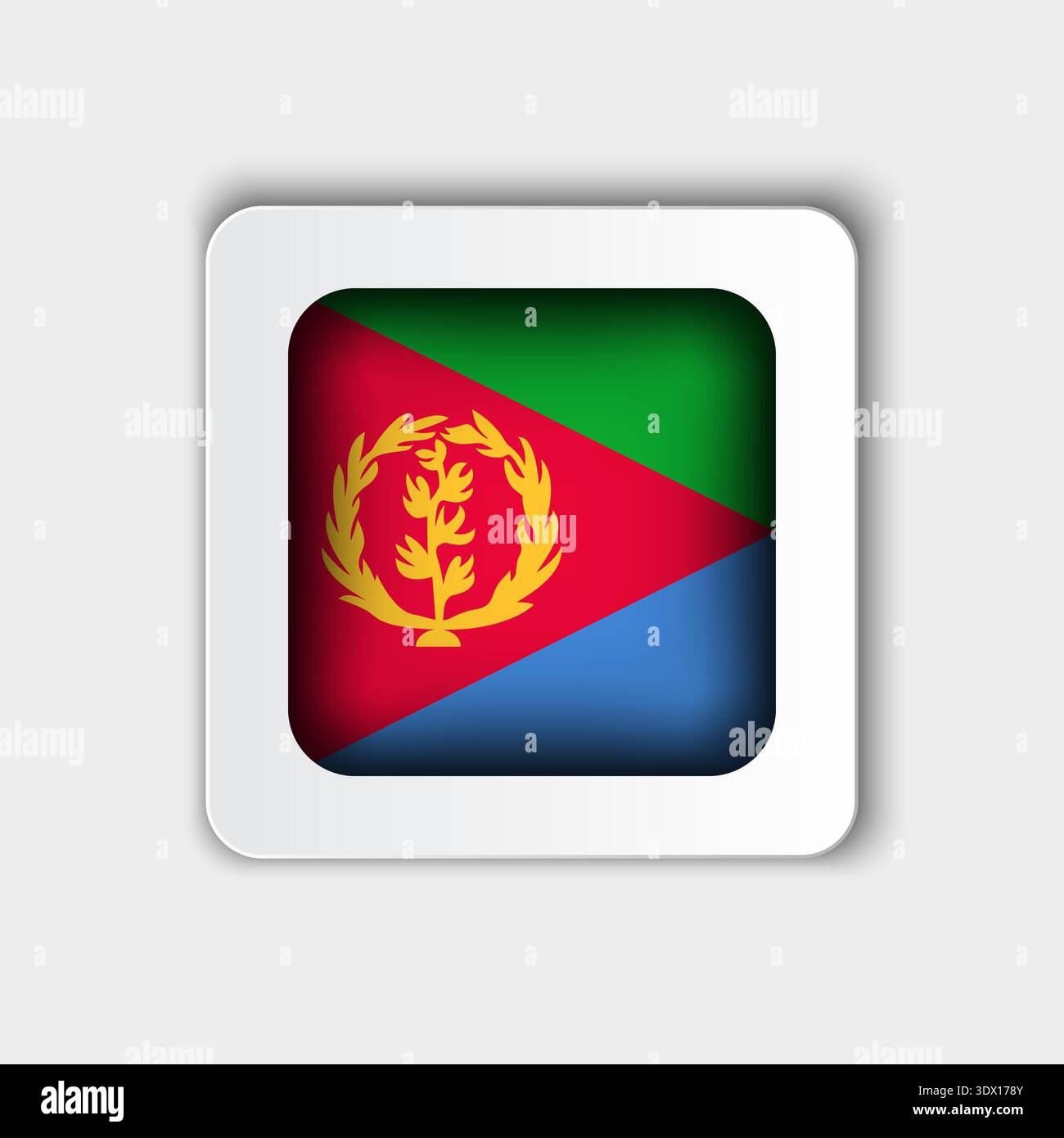 Eritrea Flag Button Flat Design, vector editable design, can be used for business or presentation design. Stock Vector