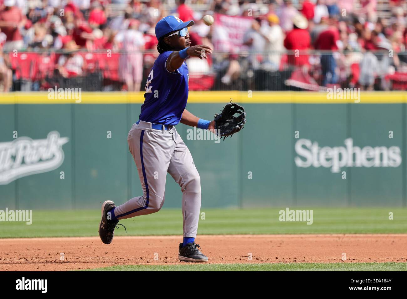 February 28, 2026: Mavericks infielder Austin Phillips (12) releases