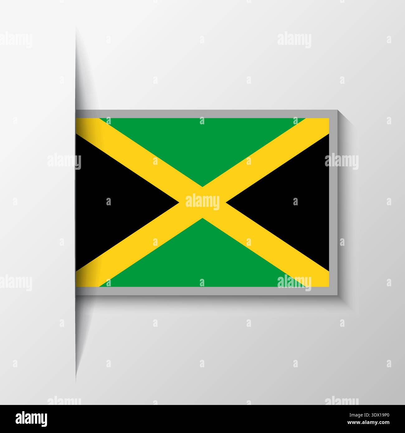 Vector Rectangular Jamaica Flag Background, vector editable design, can be used for business or presentation design. Stock Vector