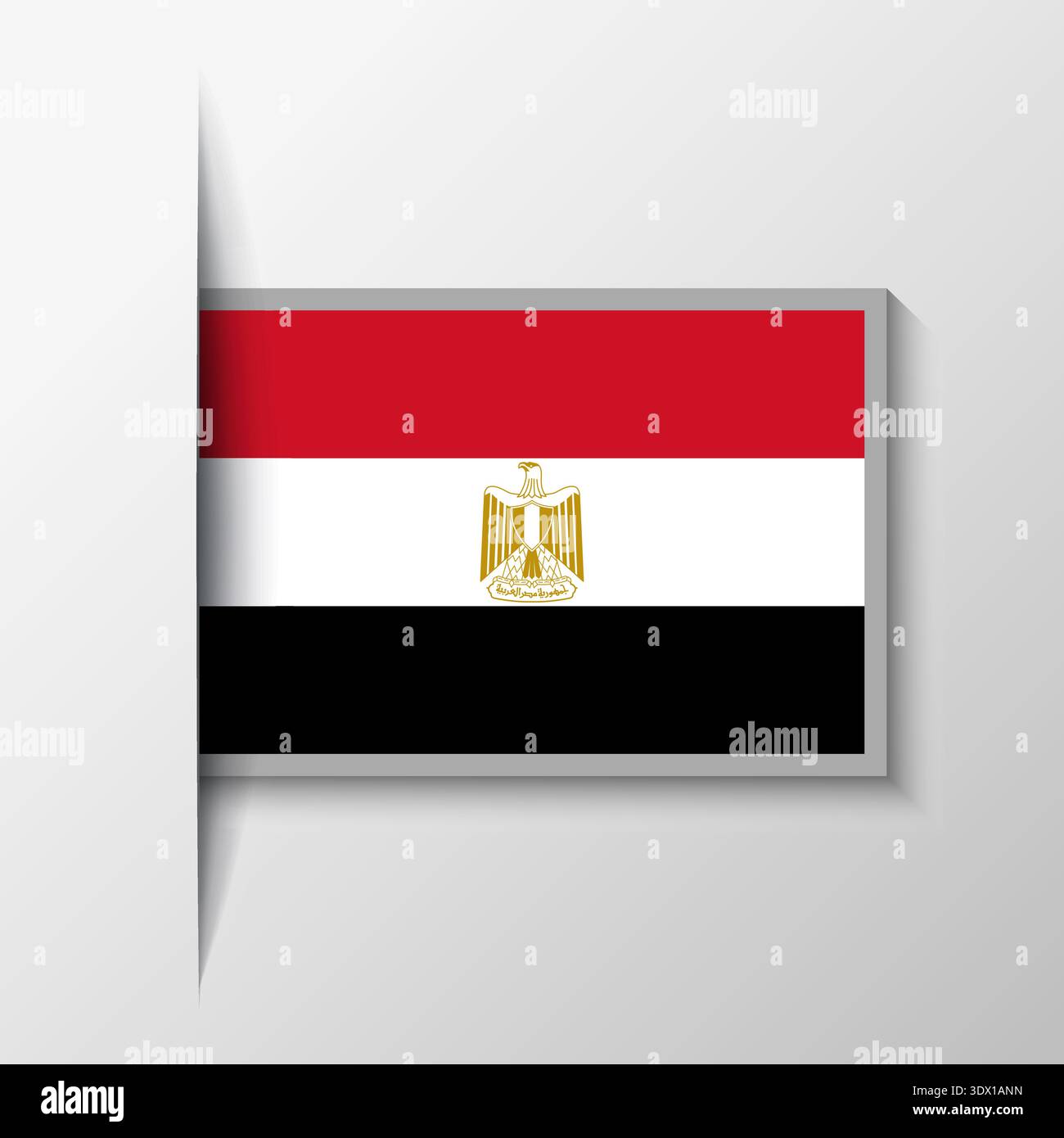 Vector Rectangular Egypt Flag Background, vector editable design, can be used for business or presentation design. Stock Vector