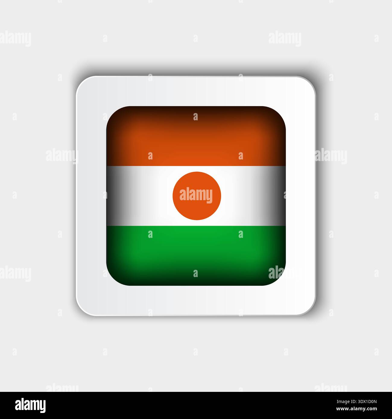 Niger Flag Button Flat Design, vector editable design, can be used for business or presentation design. Stock Vector