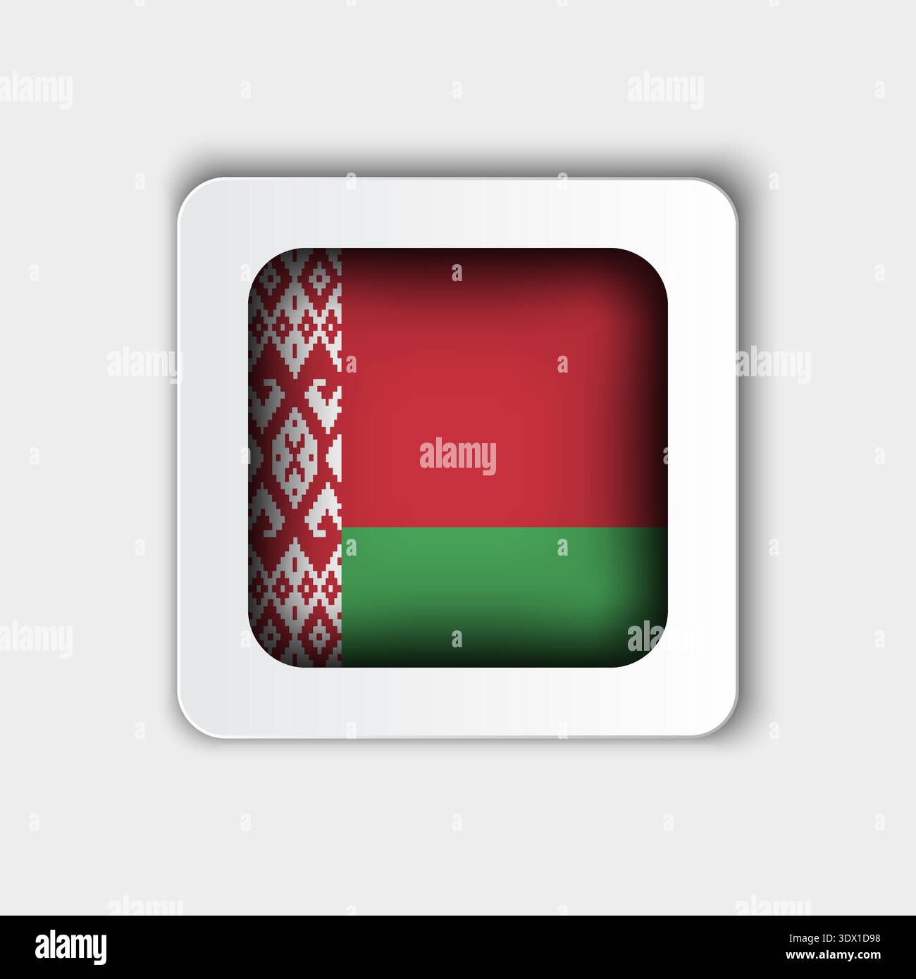 Belarus Flag Button Flat Design, vector editable design, can be used for business or presentation design. Stock Vector