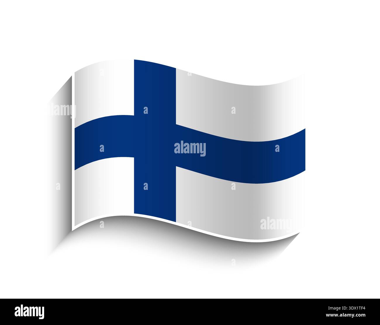 Vector Finland Waving Flag Icon, vector editable design, can be used for business or presentation design. Stock Vector