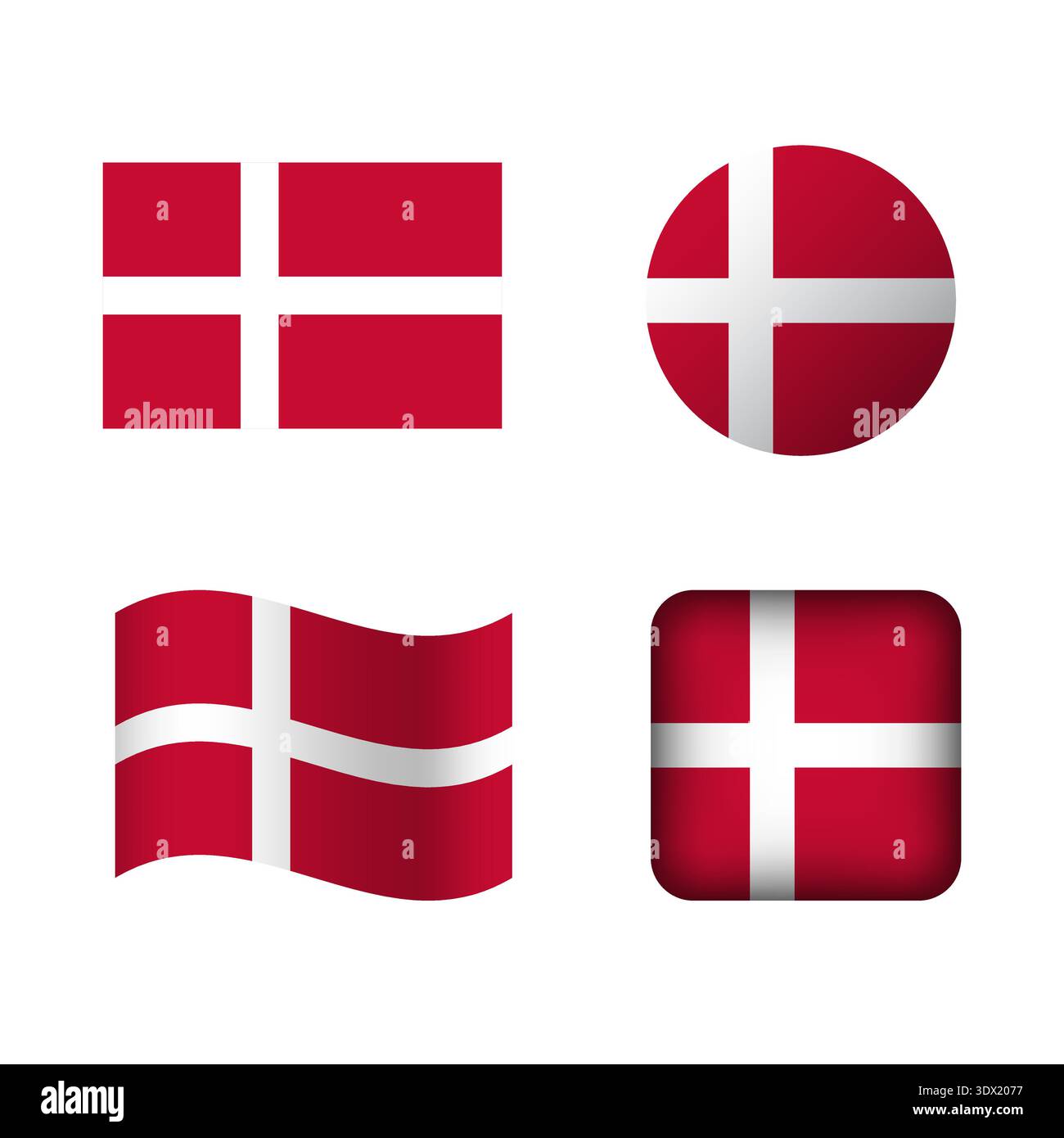 Vector Denmark National Flag Icons Set, vector editable design, can be ...