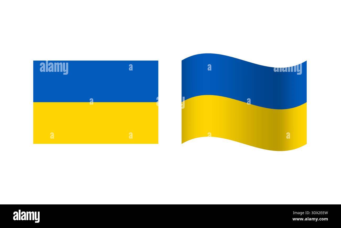 Rectangle And Wave Ukraine Flag Illustration, vector editable design, can be used for business or presentation design. Stock Vector