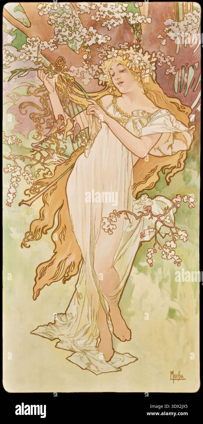 Alphonse Mucha Les Saisons 2 (1896) Art Nouveau seasonal women