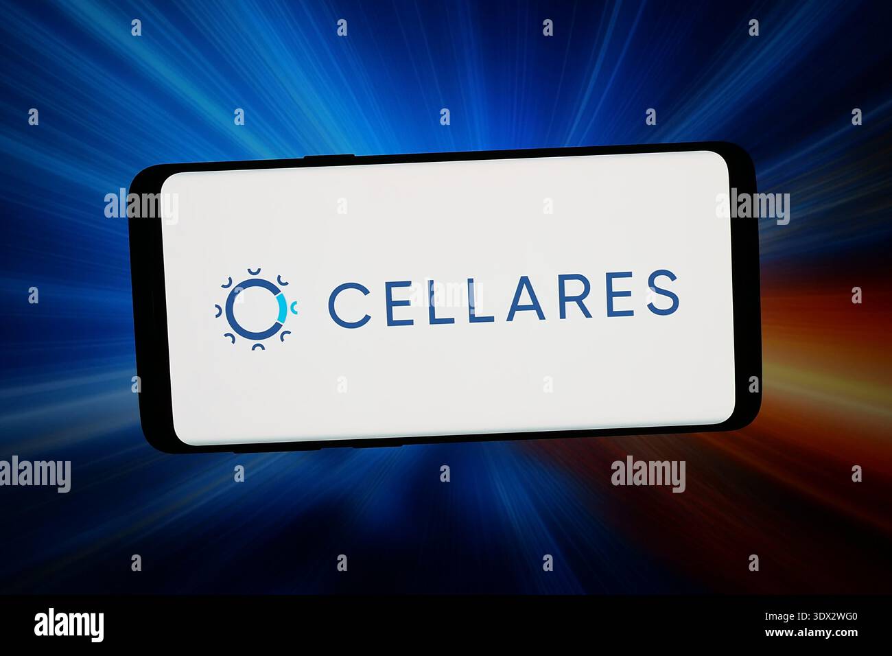 In this photo illustration, the logo of pharmaceutical company Cellares ...