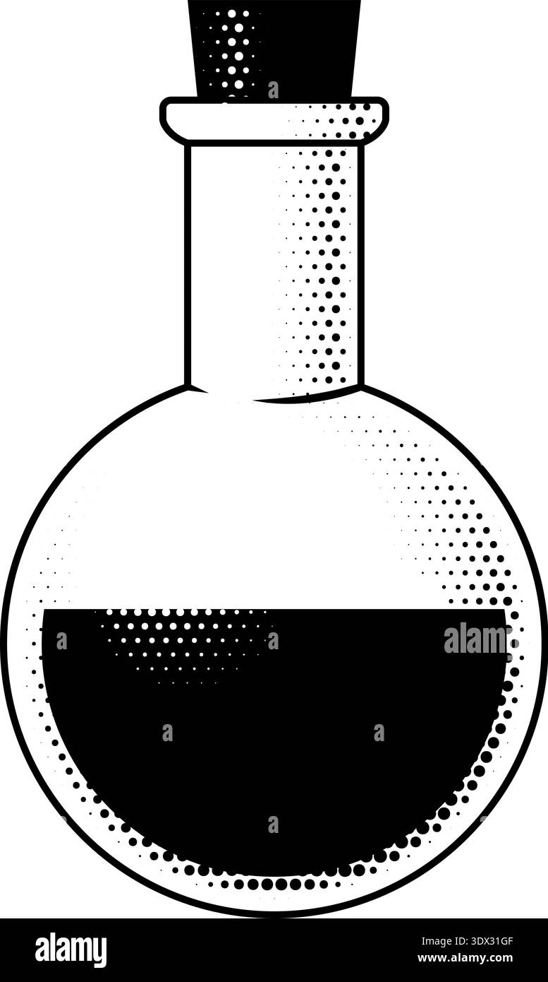 Flask Beaker Retro Science Icon Illustration Stock Vector Image & Art ...