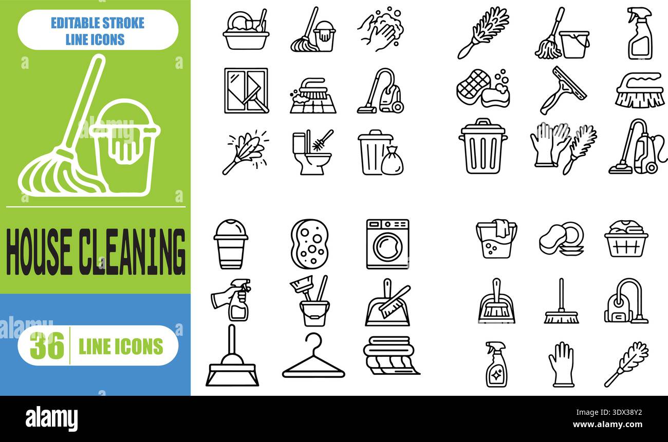 Cleaning services icon set Stock Vector Image & Art - Alamy