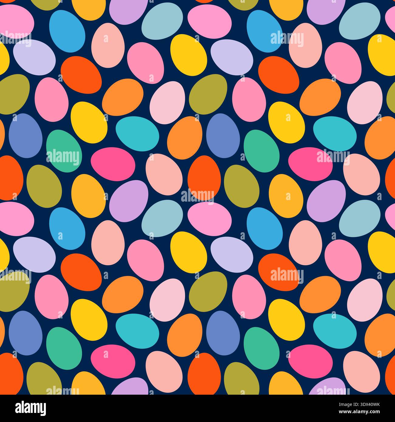 Colorful vector painted Easter eggs seamless pattern for package design and spring backgrounds and banners Stock Vector