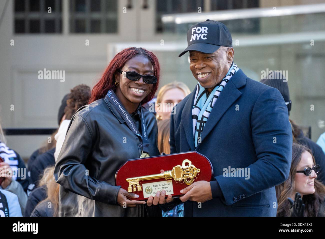 Mandy Freeman New York Mayor Eric Adams presents the Key to the City to NJ/NY Gotham ...