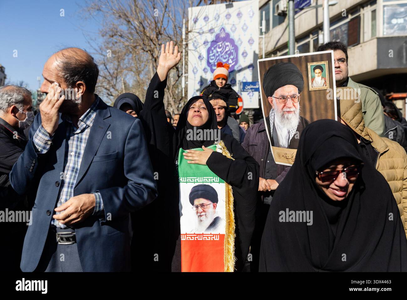 Khamenei Supporters Supporters of the Islamic Republic of Iran gather in the streets to ...