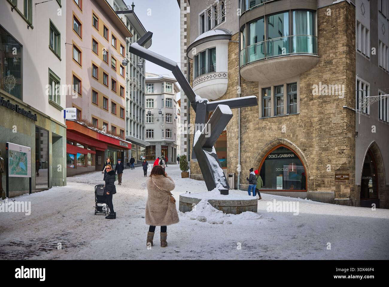 Shopping street st moritz switzerland hi-res stock photography and