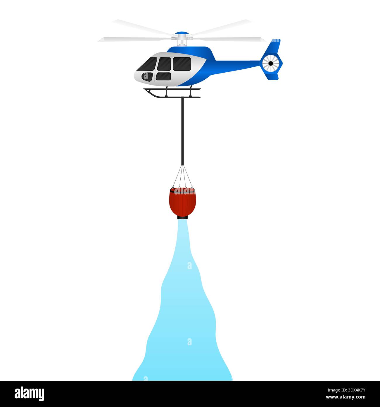 Firefighting Helicopter. Vector Illustration Isolated on White Background. Stock Vector