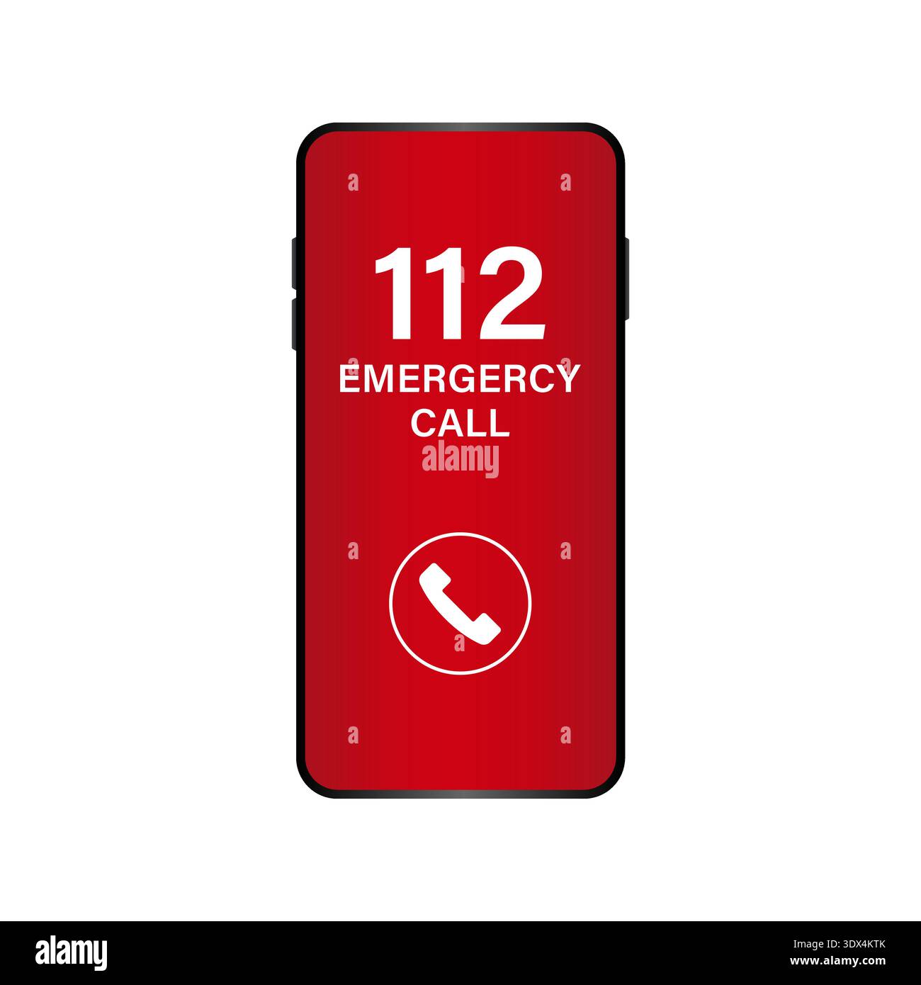 112 Emergency Call in Smartphone. Vector Illustration. Stock Vector
