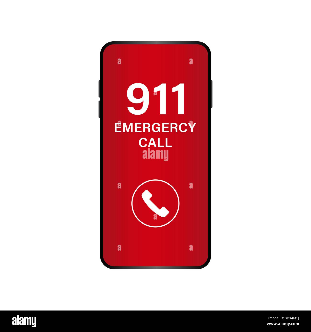 911 Emergency Call in Smartphone. Vector Illustration. Stock Vector