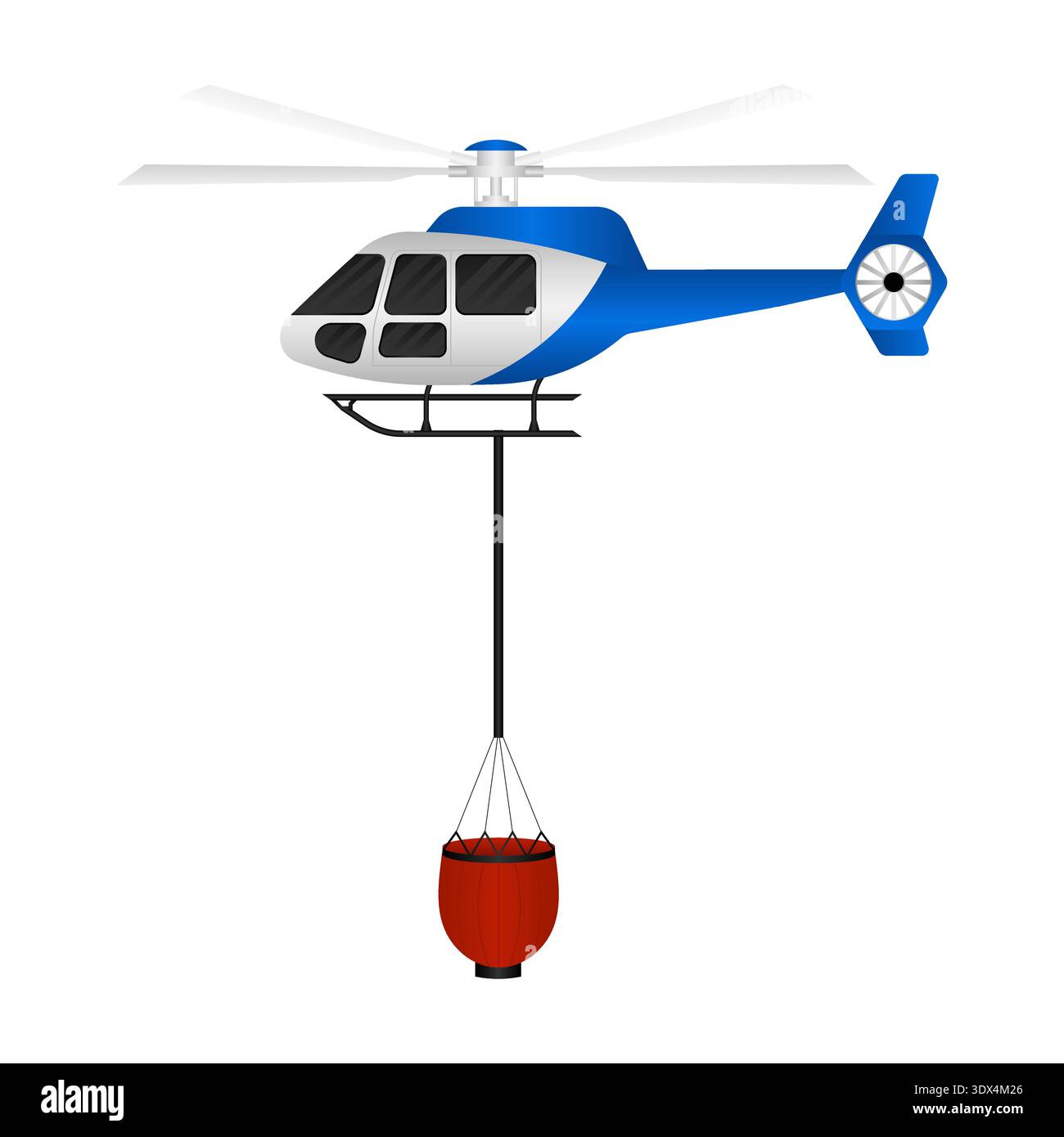 Firefighting Helicopter. Vector Illustration Isolated on White Background. Stock Vector