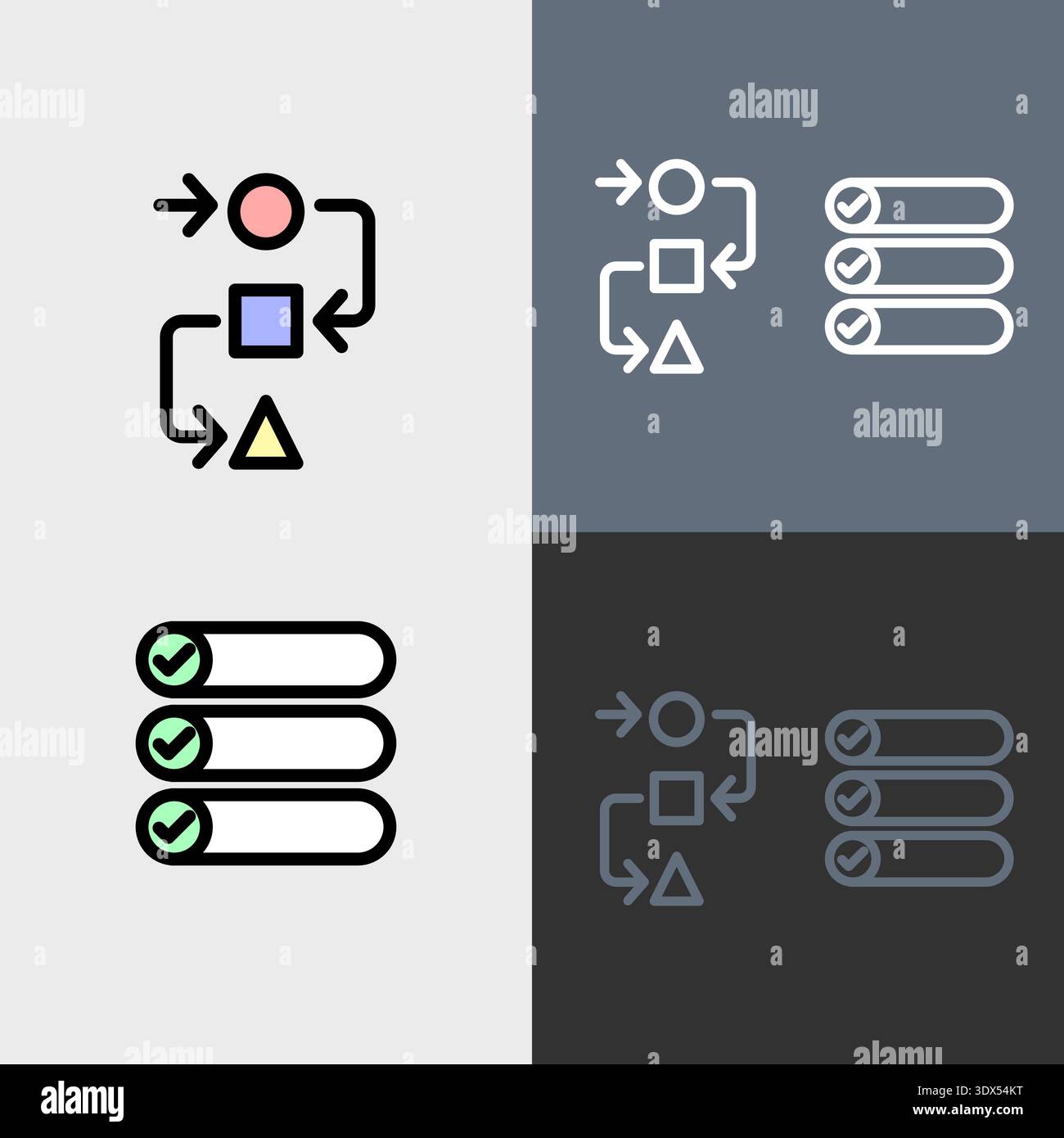 Workflow symbol -Workflow and project management icon. Stock Vector