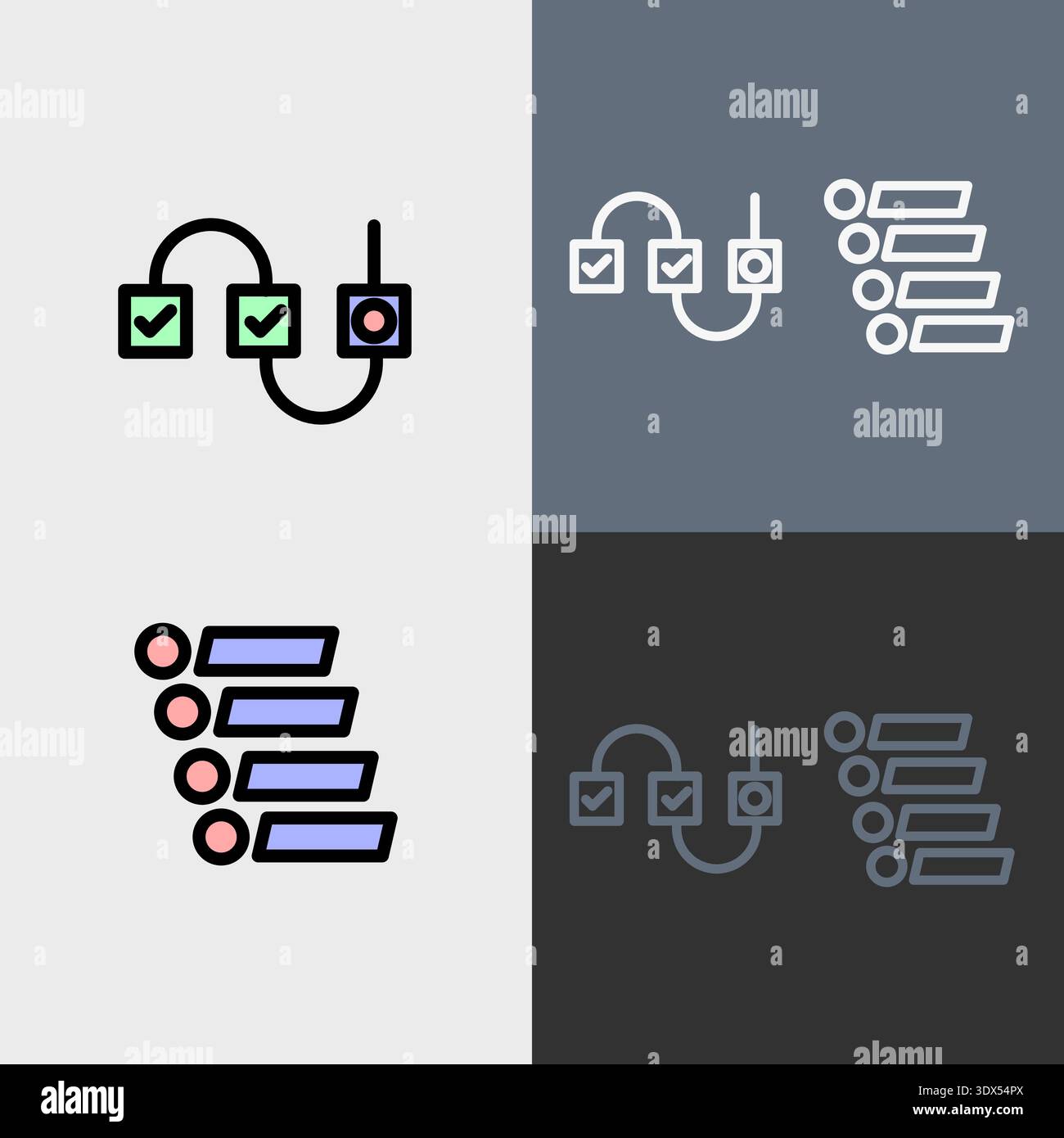 Workflow symbol -Workflow and project management icon. Stock Vector