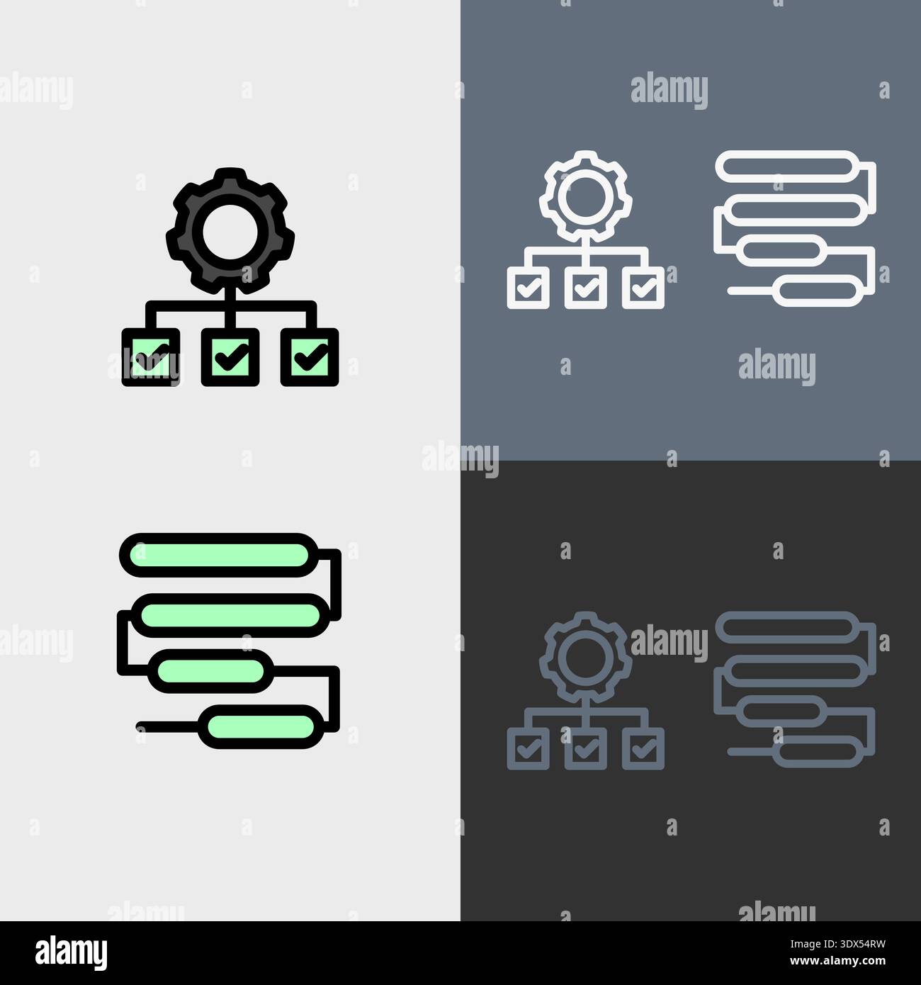 Workflow symbol -Workflow and project management icon. Stock Vector