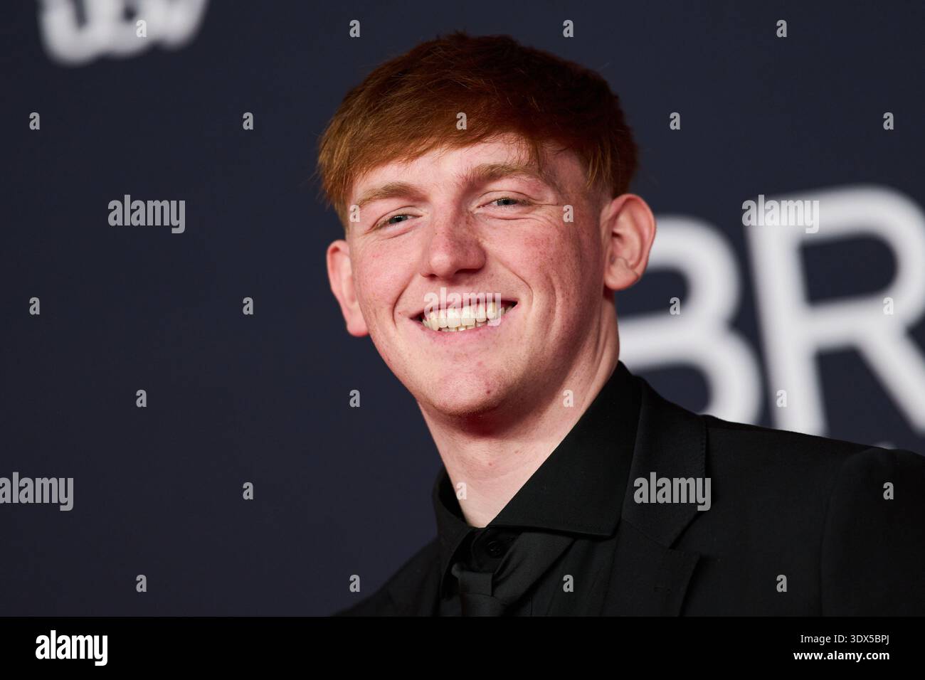 Angryginge poses for photographers upon arrival at the Brit Awards 2026 ...