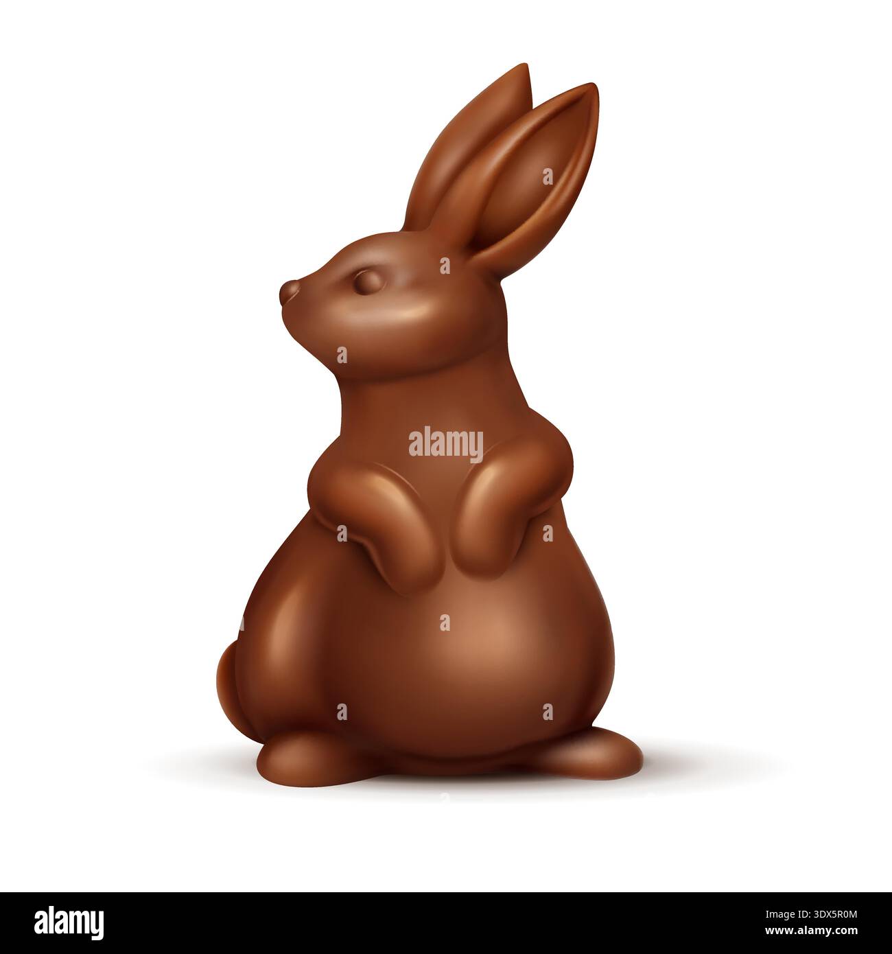 Realistic Chocolate Easter Bunny Stock Vector