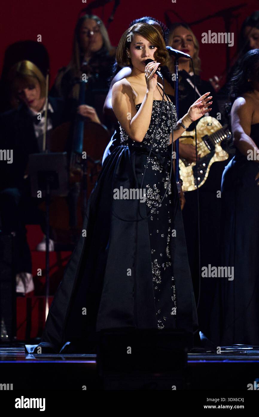 Raye England Raye performs during the Brit Awards 2026 in Manchester, England ...