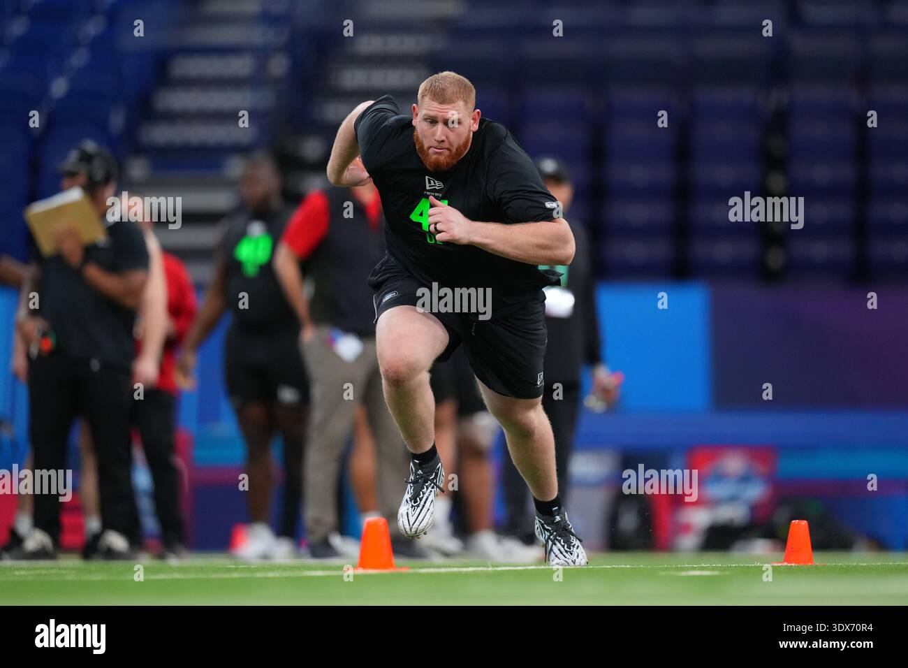 Georgia Tech offensive lineman Keylan Rutledge (44) runs a drill at the ...