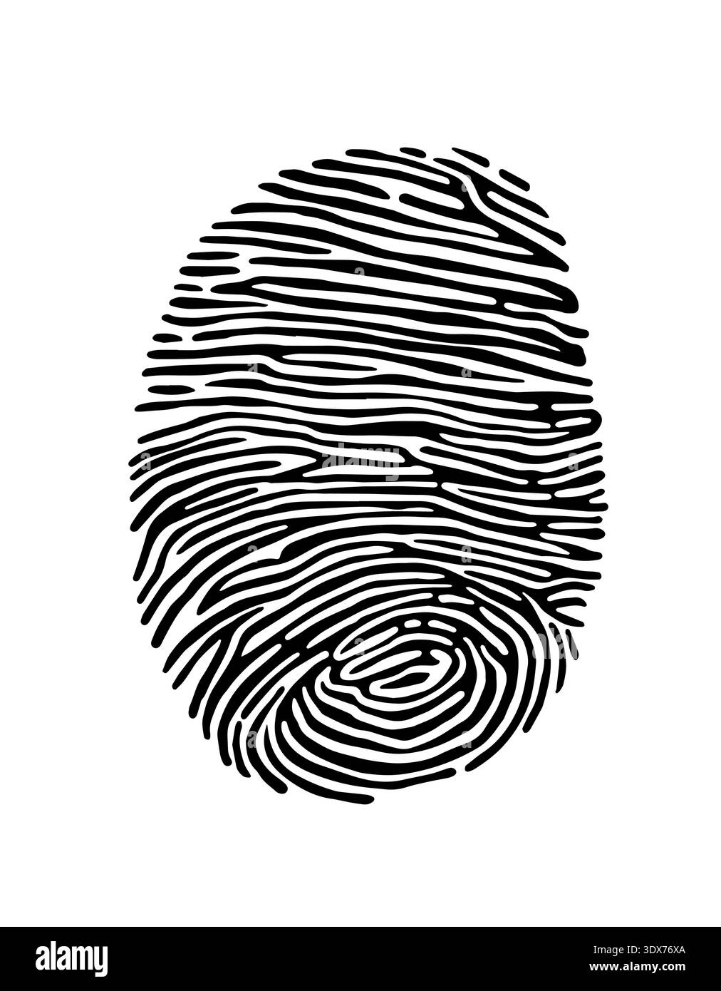 Black fingerprint swirl pattern design. Vector illustration Stock Vector