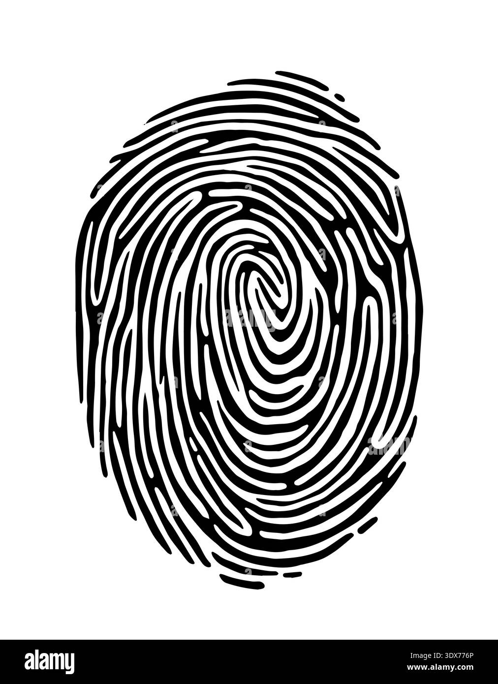 Black fingerprint icon on white background. Vector illustration Stock ...