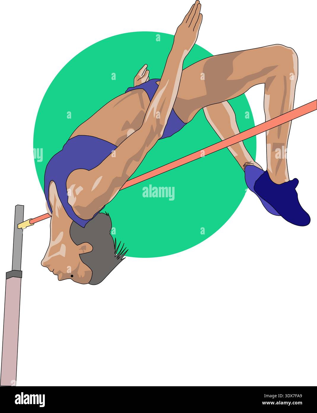Athlete Performing High Jump Vector Illustration Stock Vector Image ...