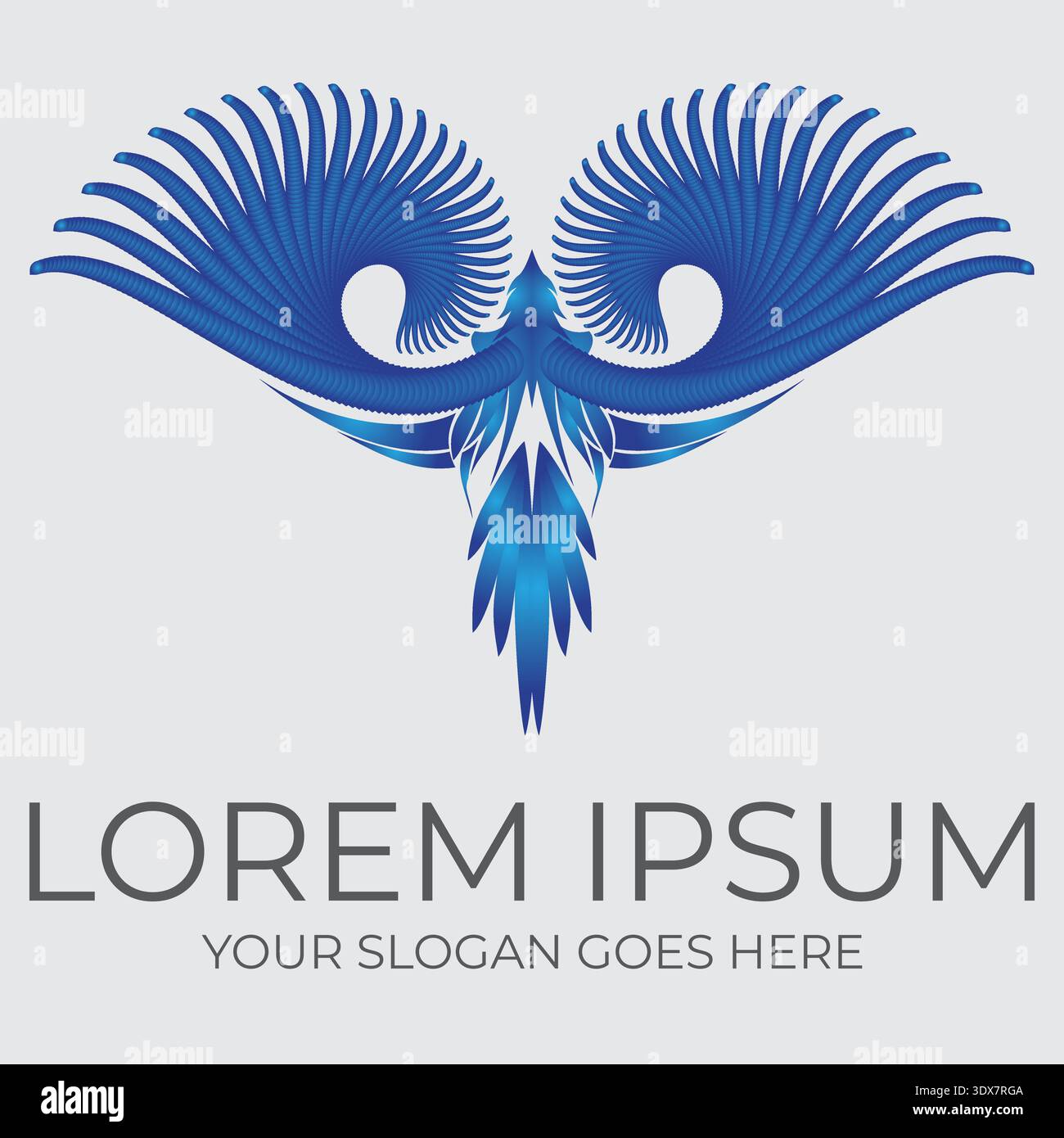 Blue phoenix vector logo design Stock Vector