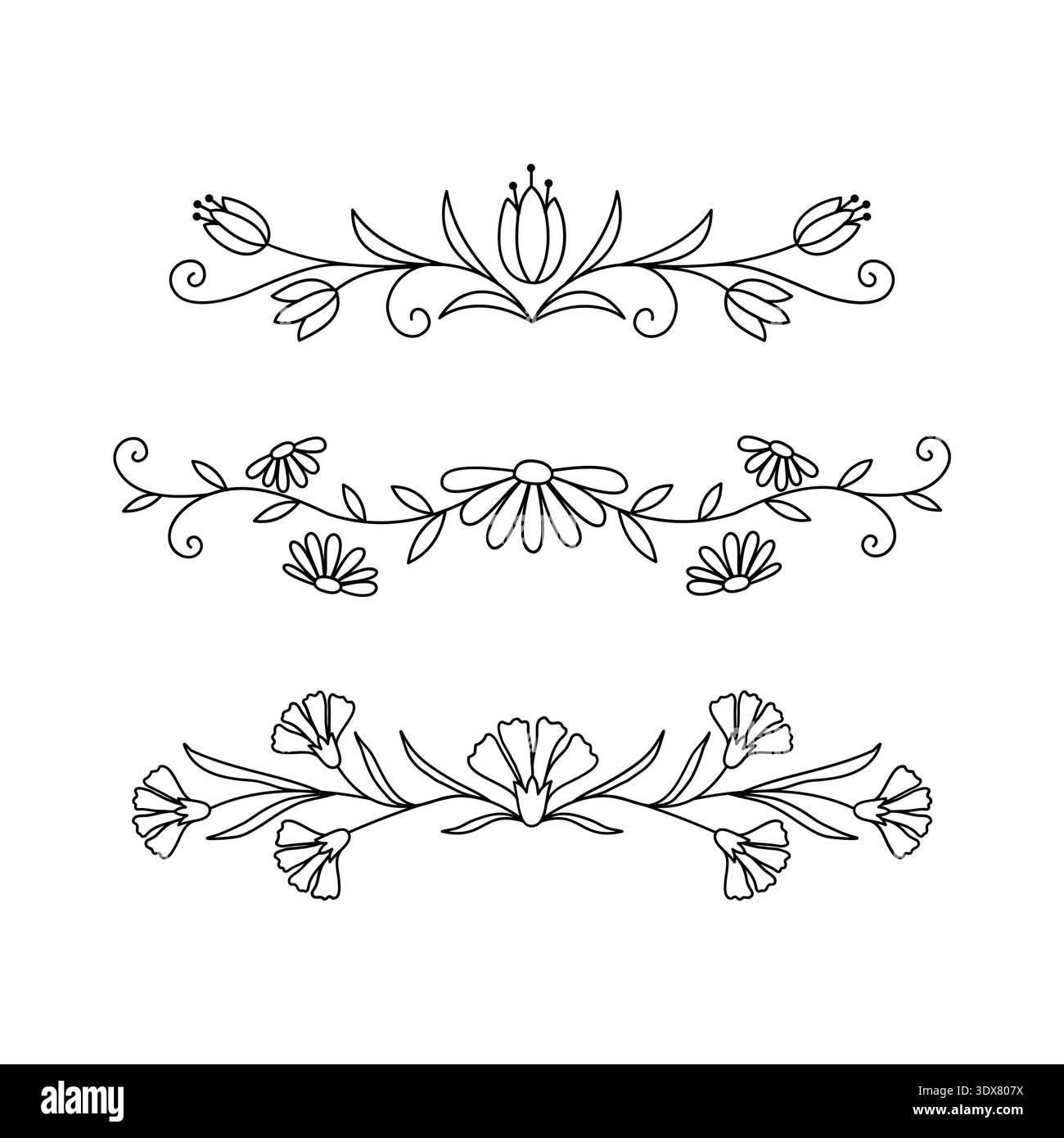 Flower Border Line Design