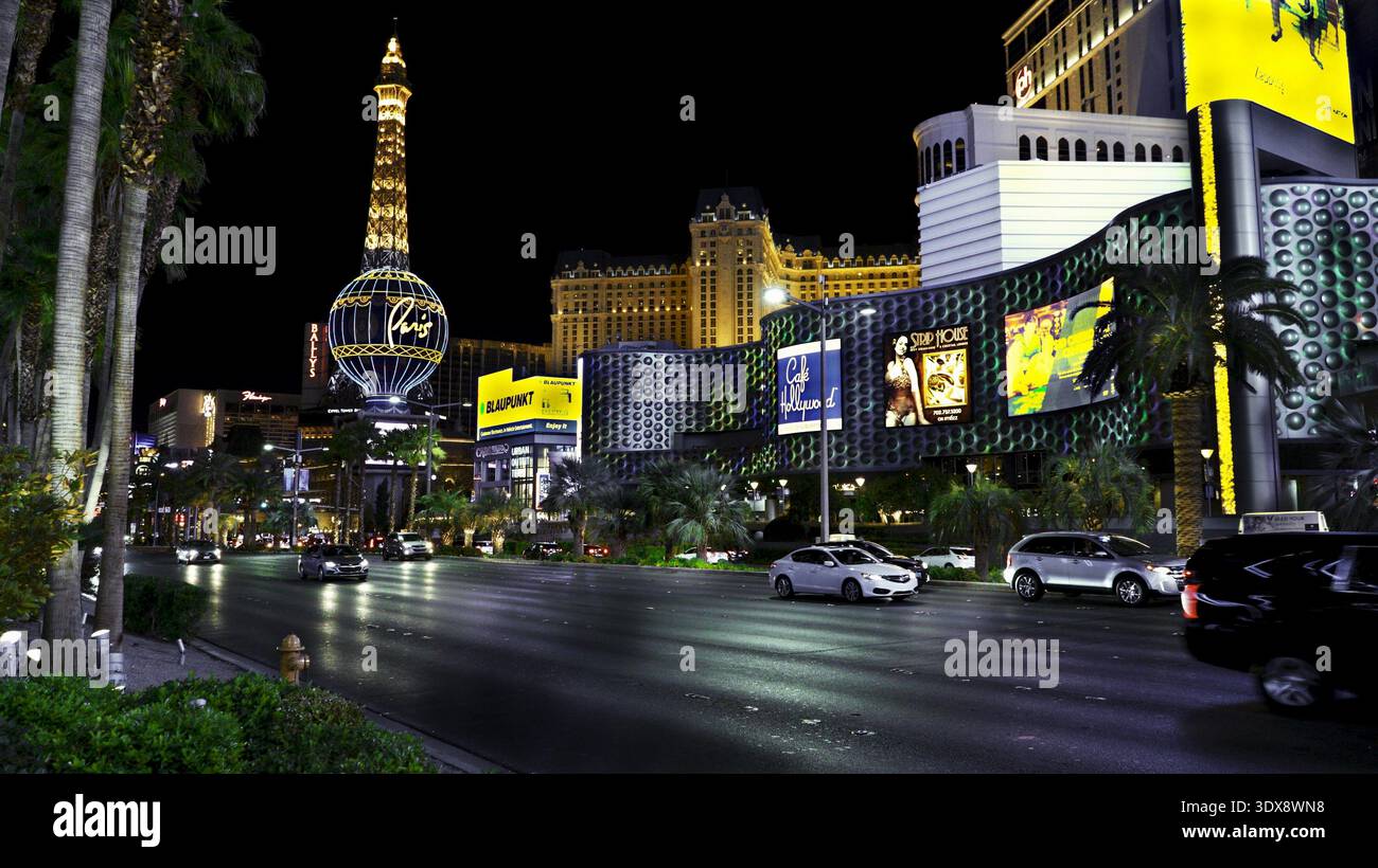 Las Vegas strip at night. Stock Photo