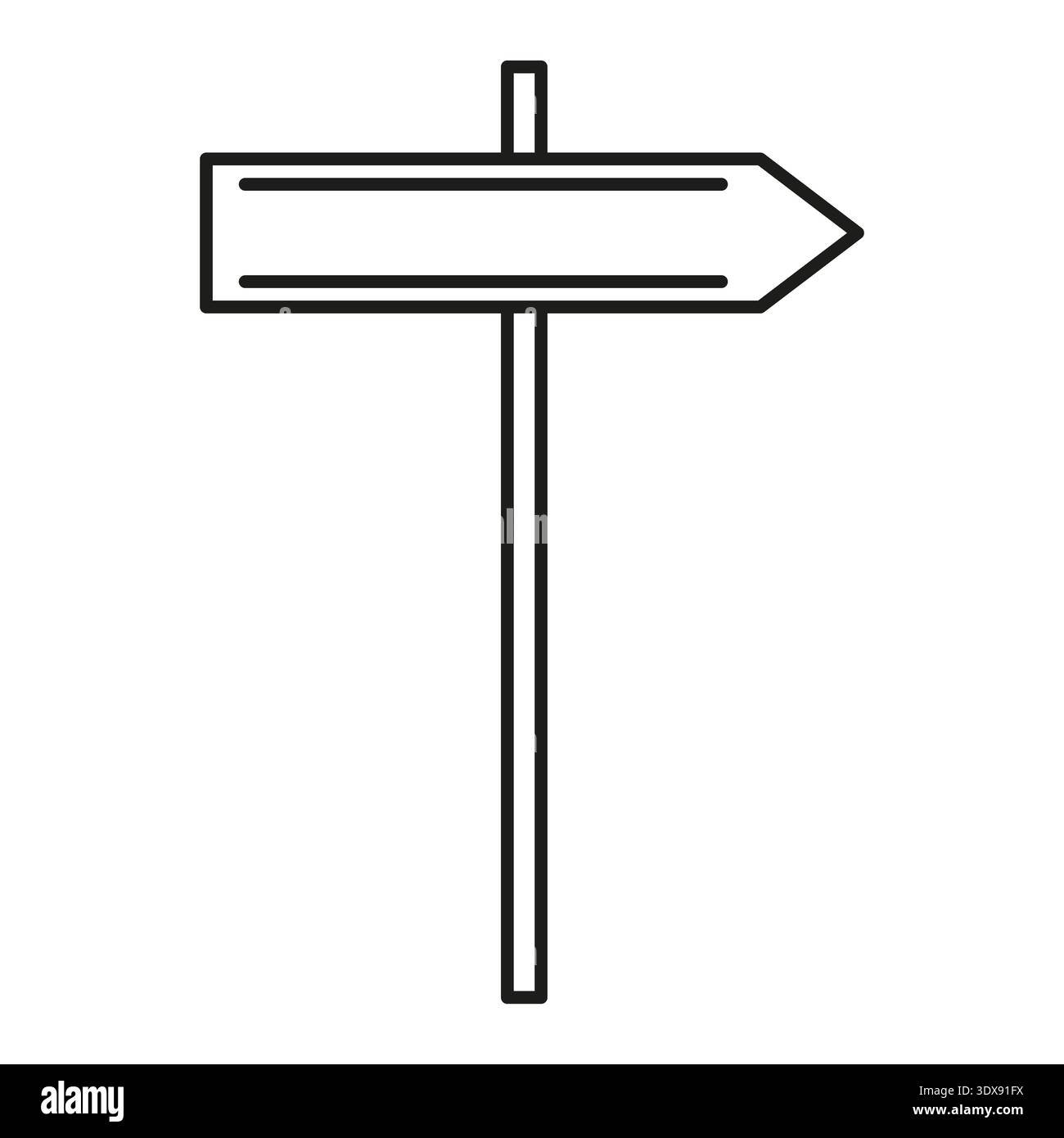 Individual signpost icon. Directional outline symbol. Navigation Vector ...