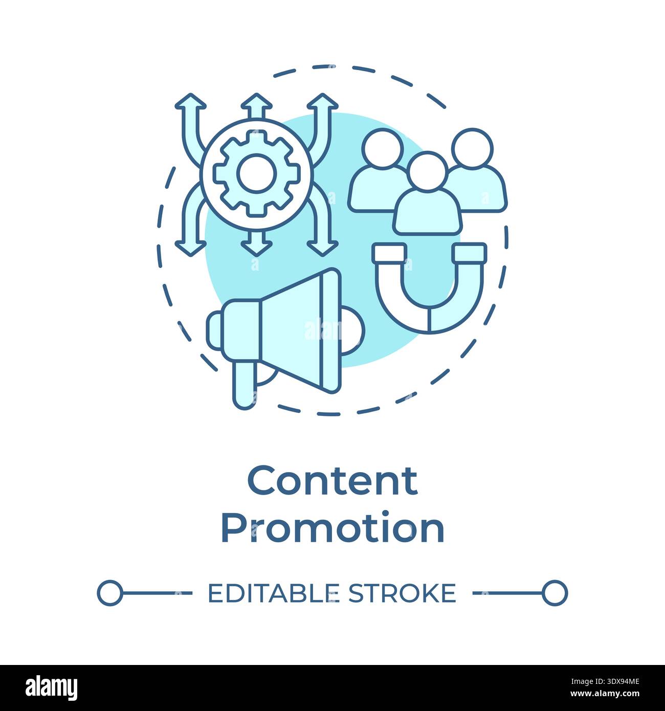 Content promotion soft blue concept icon Stock Vector