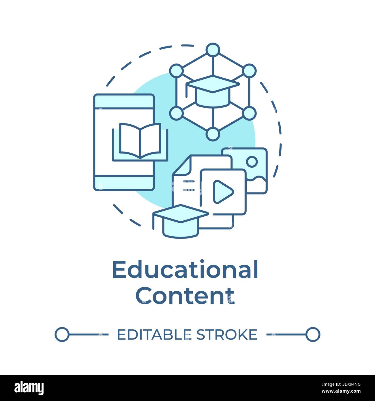 Educational content soft blue concept icon Stock Vector