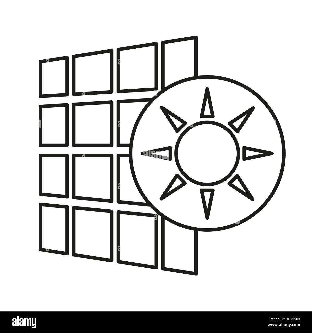 Individual solar energy icon. Sun power symbol. Eco Vector panel ...